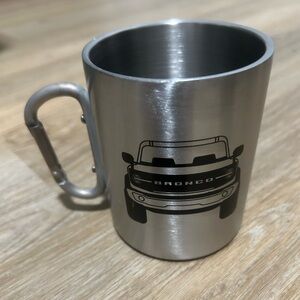 Ford Silver Mug with Black Bronco Design